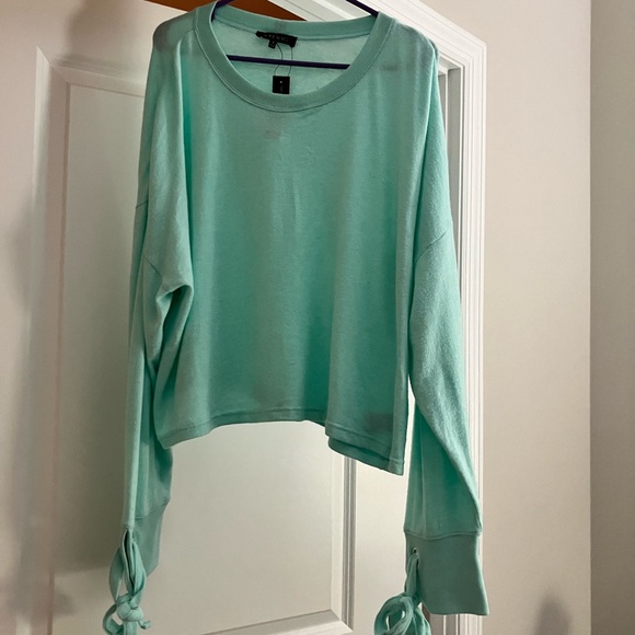 Mint Green Tie Cuff Pullover - Picture 4 of 12